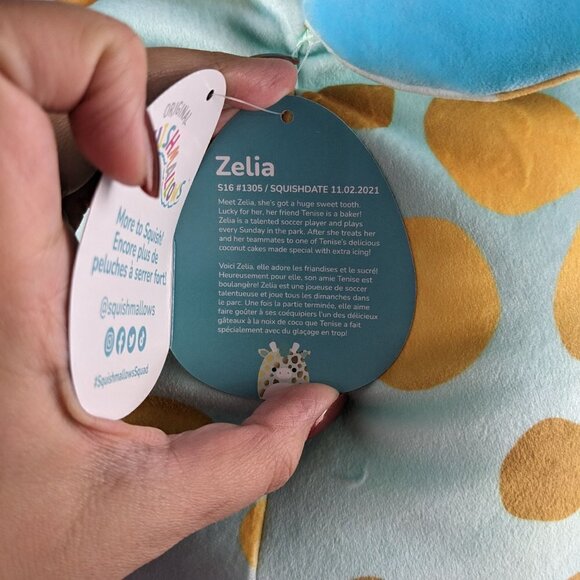 Squishmallows Zelia the Teal Spotted Giraffe 16" - Picture 4 of 6